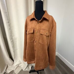 FRYE Men's Faux Suede Shirt Jacket